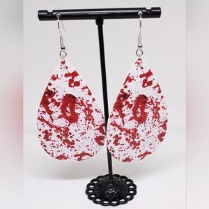 Halloween earrings faux leather new